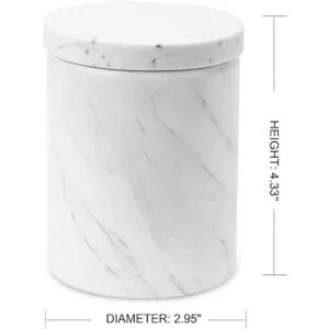 WORHE Contenedor de mármol natural de algodón con tapa_3