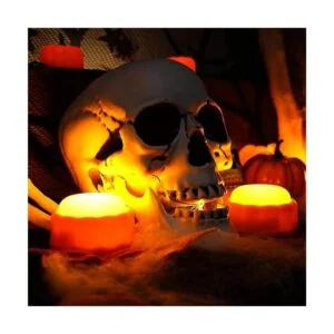 Homemory Paquete de 4 luces LED brillantes de calabaza de_4