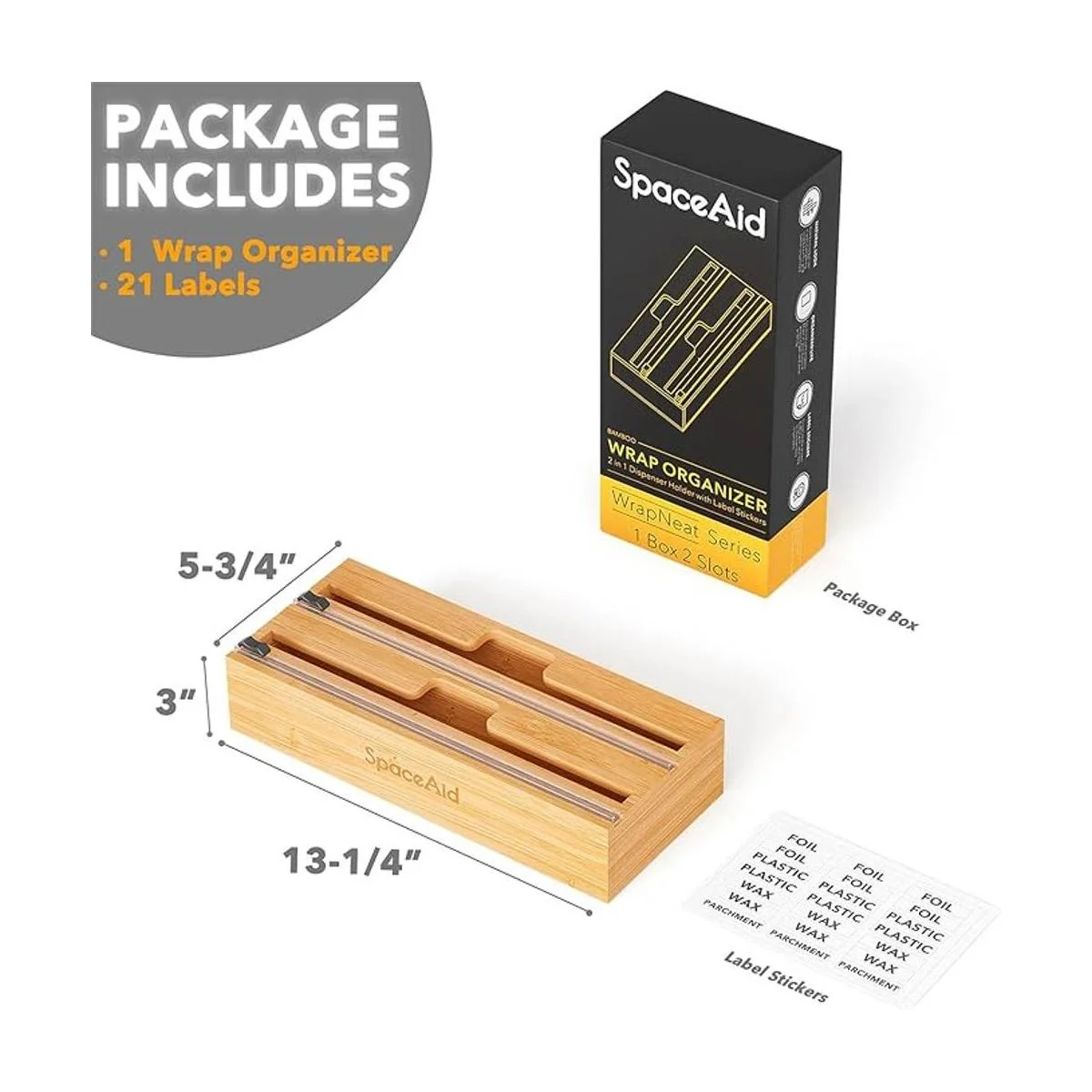 SpaceAid WrapNeat Organizador 2 en 1 con cortador y_4