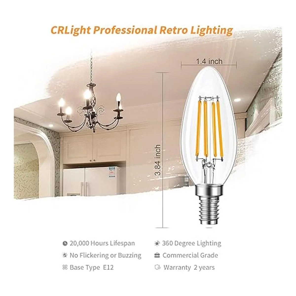 Bombillas LED B11 E12 regulables de 4 W equivalente a 40_3