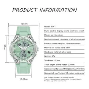 Reloj digital para mujer reloj deportivo impermeable_6