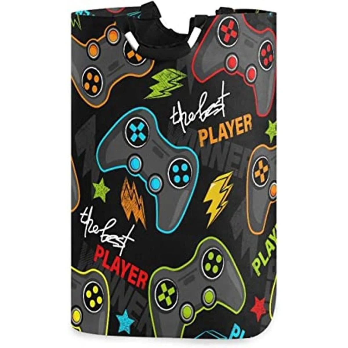 Qilmy Canasta de lavandería grande impermeable con asa_1