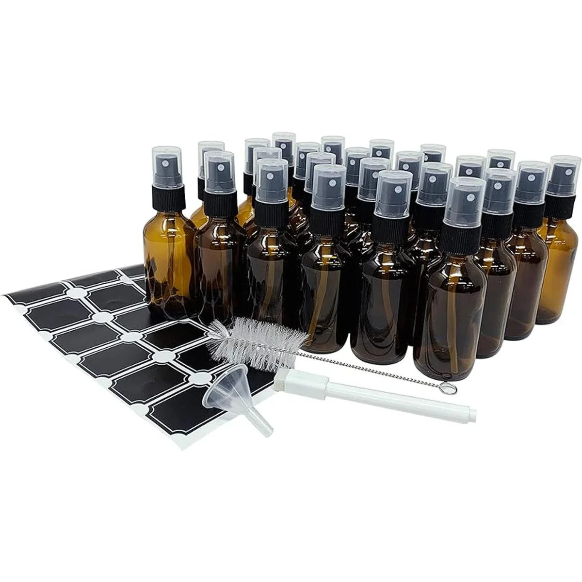 Nevlers Paquete de 24 botellas de vidrio ámbar de 2_1