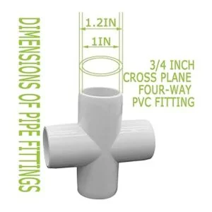 EPHECH Accesorios de codo de PVC cruzados de 34 pulgadas_2