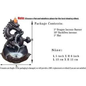 Dragon Backflow Quemador de incienso para cascada con_2