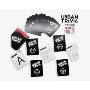 Urban Trivia Game Juego de cartas de trivia negra para la_2