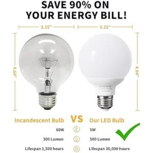 Paquete de 8 bombillas LED de color blanco cálido para_3