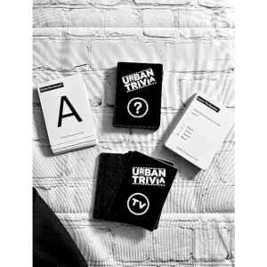 Urban Trivia Game Juego de cartas de trivia negra para la_4