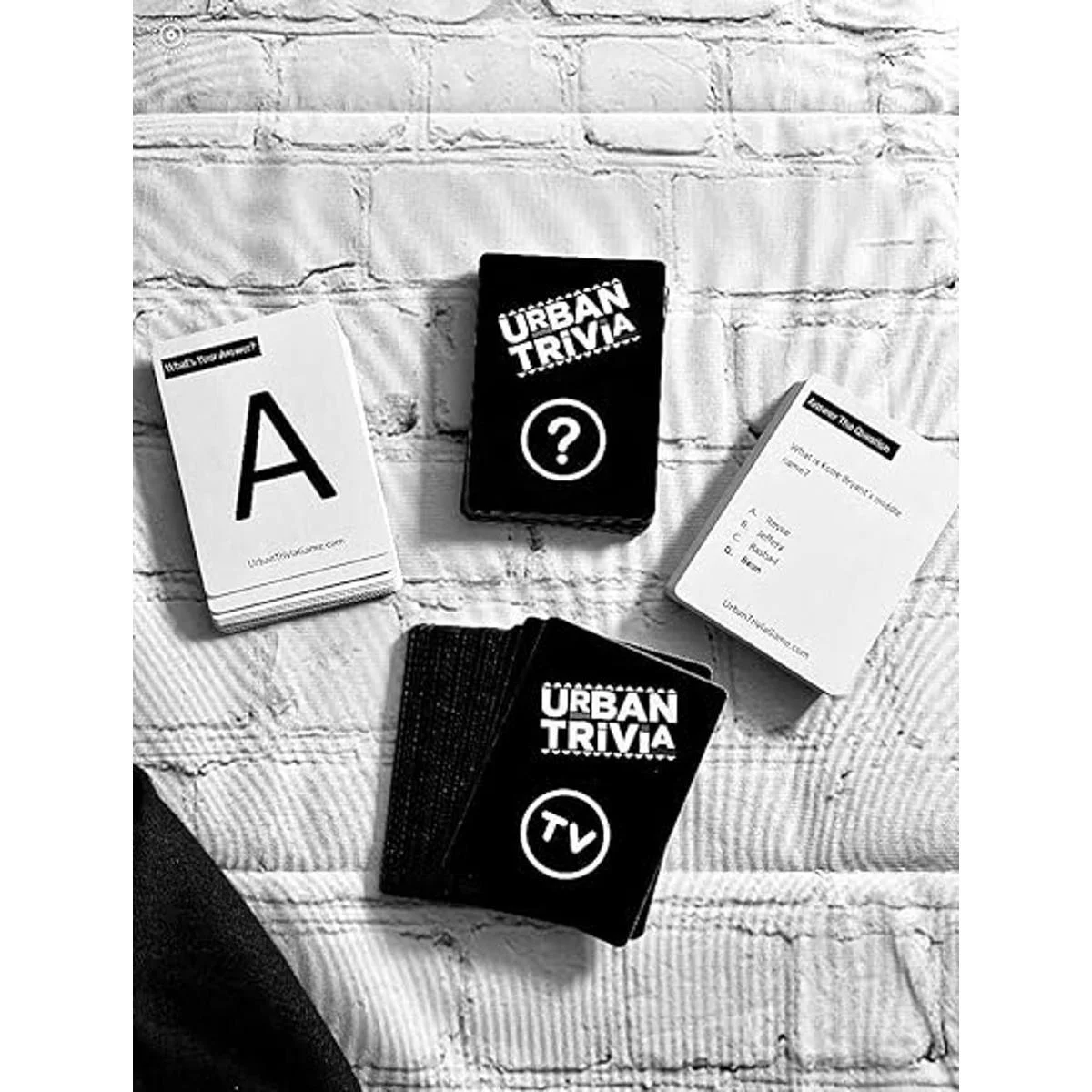 Urban Trivia Game Juego de cartas de trivia negra para la_4
