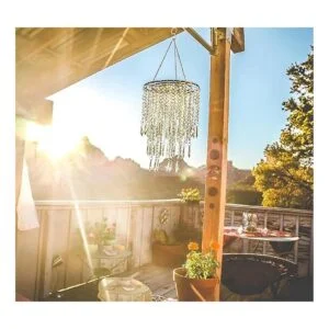 Cioceen Lámpara de techo acrílica con cuentas para colgar_5