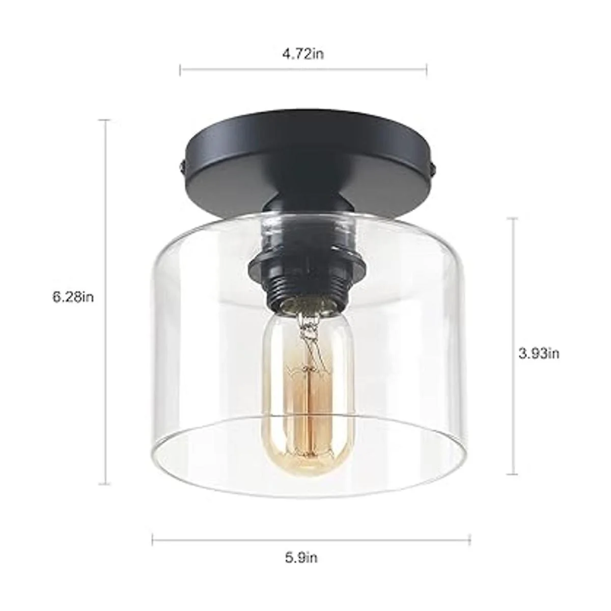 Deamakk Lámpara de techo moderna semiempotrada lámpara de_4