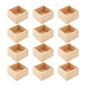 Frcctre Paquete de 12 cajas de madera pequeñas sin acabar_1