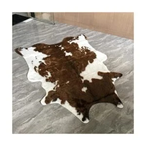 Alfombra de piel sintética con estampado de ciervos de_2