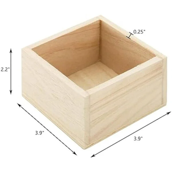 Frcctre Paquete de 12 cajas de madera pequeñas sin acabar_2
