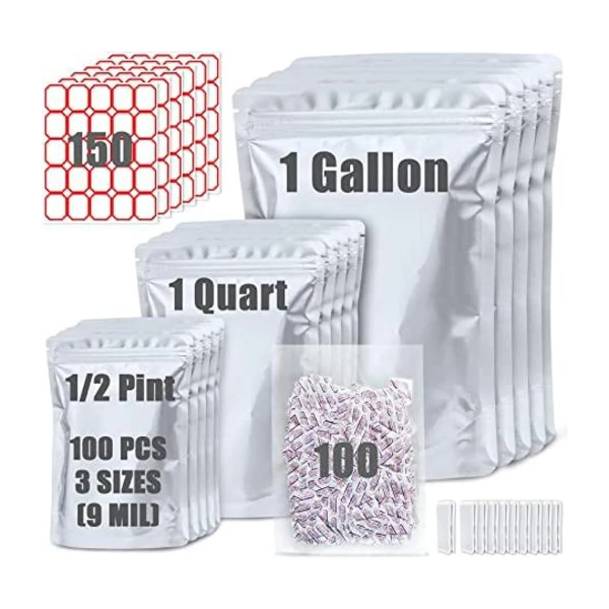 Paquete de 100 bolsas de Mylar para almacenamiento de_1