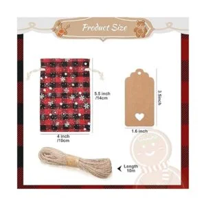 48 bolsas de Navidad con cordón bolsas de arpillera a_3