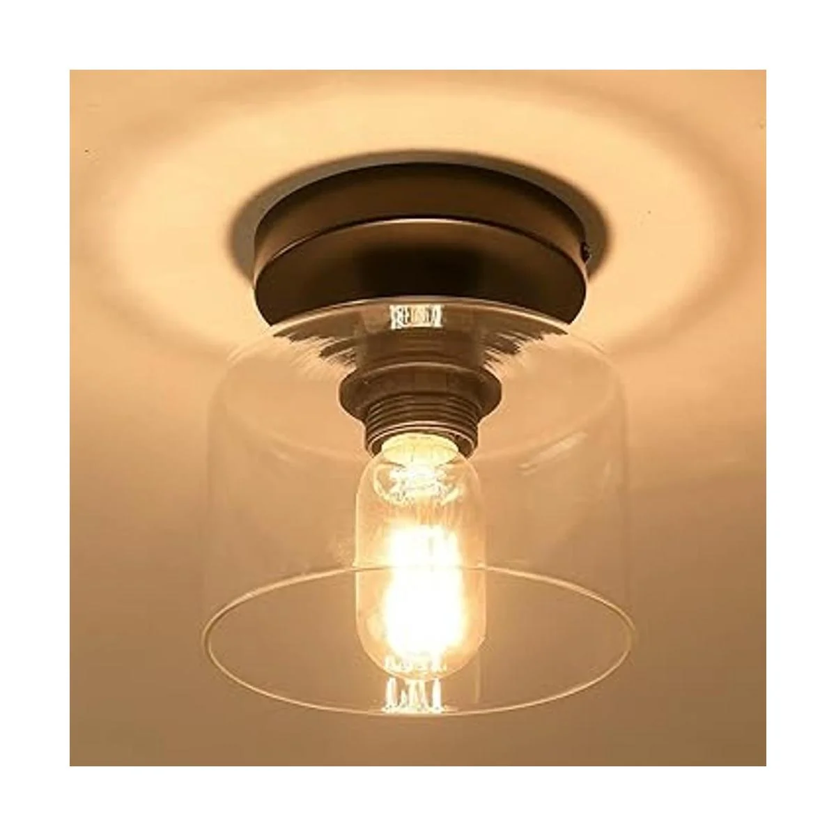 Deamakk Lámpara de techo moderna semiempotrada lámpara de_6