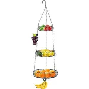 SimpleHouseware Cesta colgante para frutas color negro_6