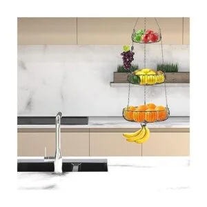 SimpleHouseware Cesta colgante para frutas color negro_3
