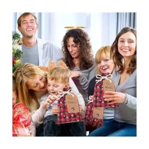 48 bolsas de Navidad con cordón bolsas de arpillera a_5