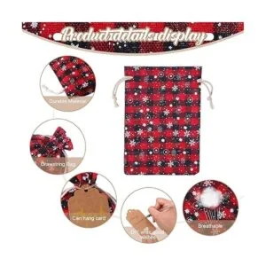 48 bolsas de Navidad con cordón bolsas de arpillera a_6