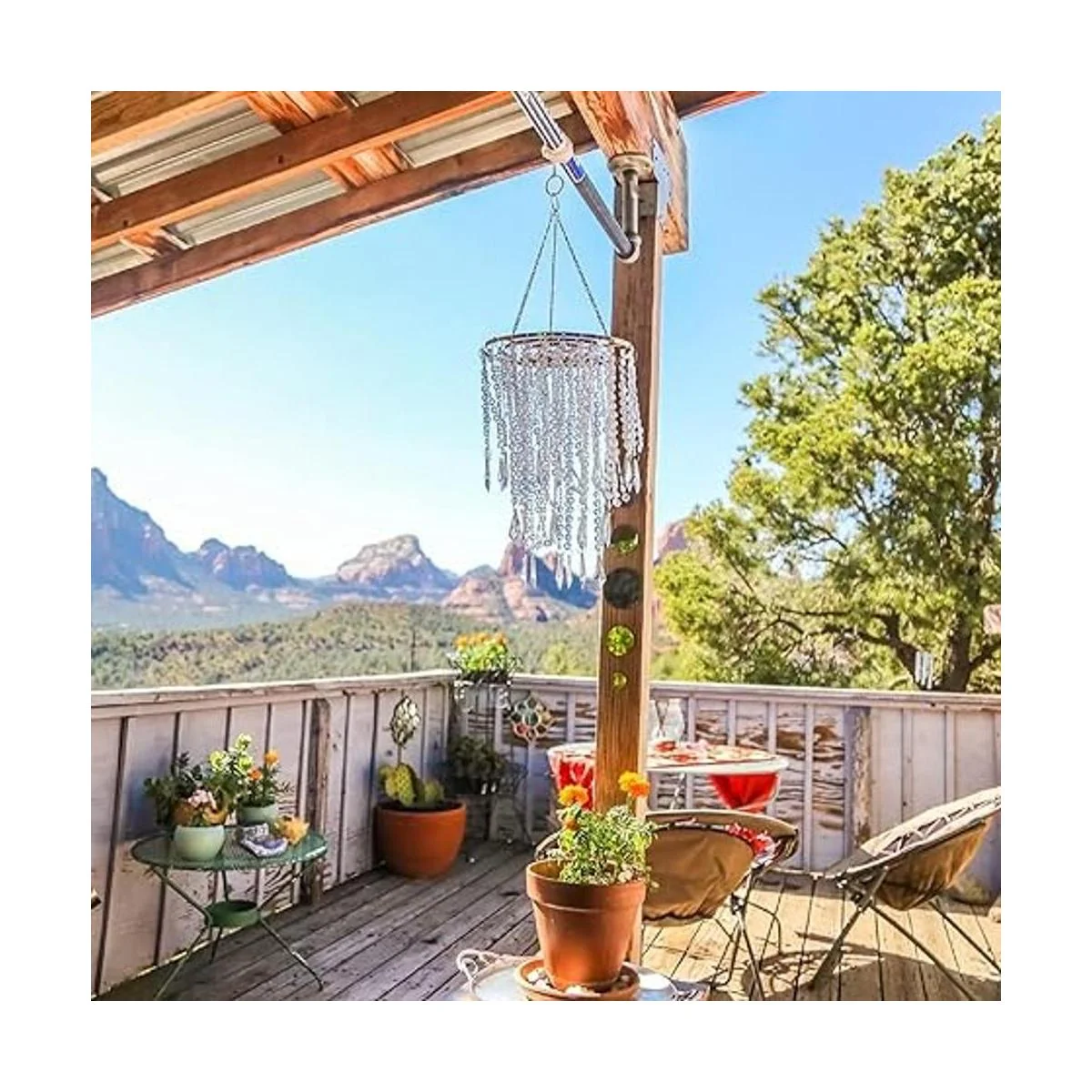 Cioceen Lámpara de techo acrílica con cuentas para colgar_6