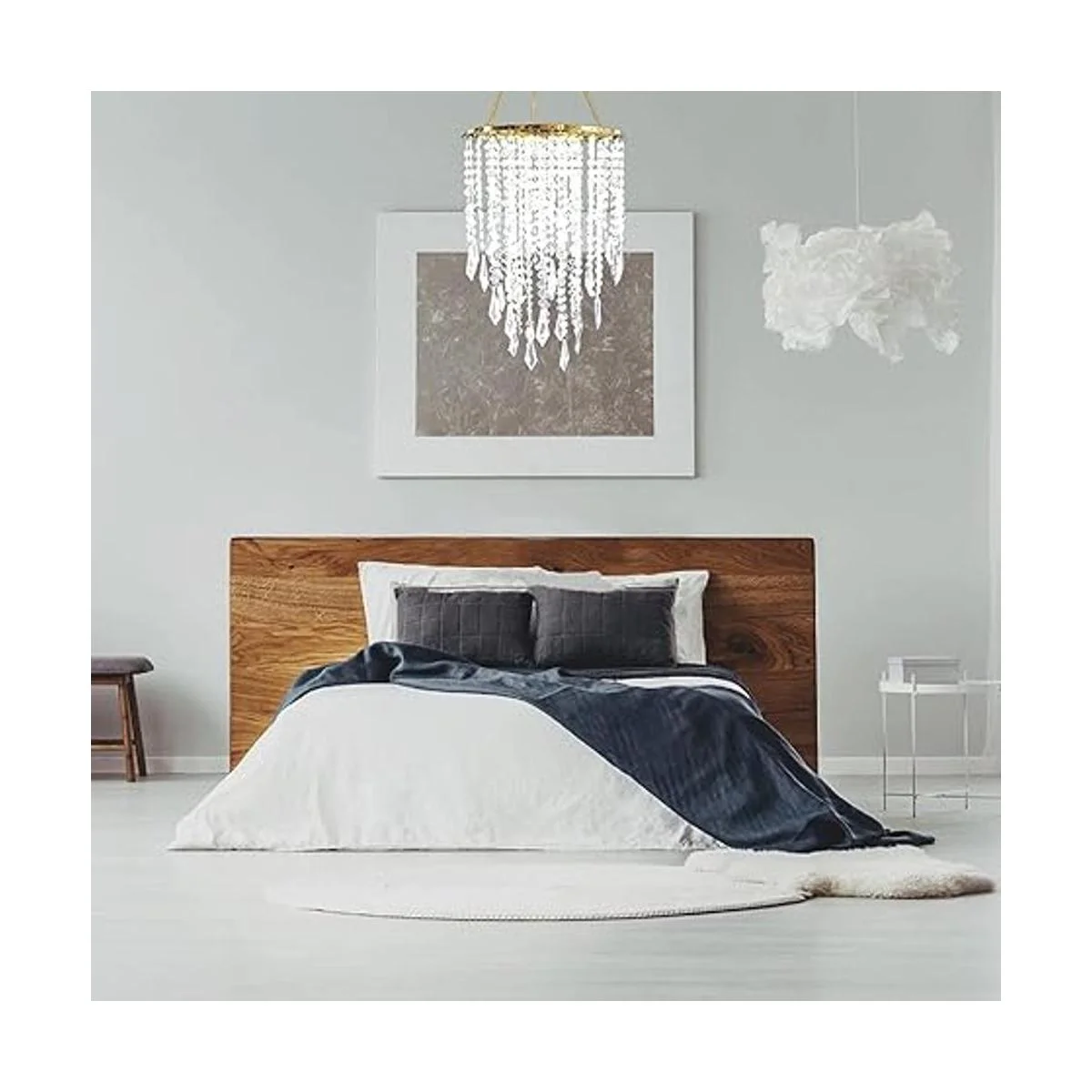 Cioceen Lámpara de techo acrílica con cuentas para colgar_7