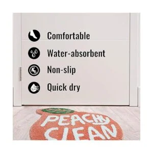 UNIBATH Alfombra de baño de durazno con diseño de dibujos_6