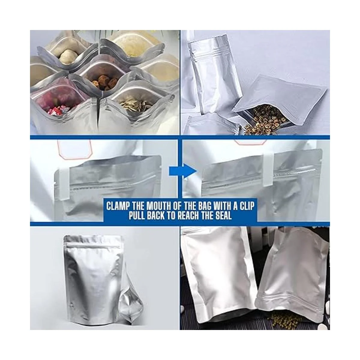 Paquete de 100 bolsas de Mylar para almacenamiento de_5