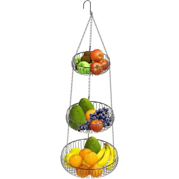 SimpleHouseware Cesta colgante para frutas color negro_7
