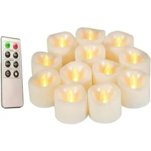 Velas de té votivas LED parpadeantes sin llama con control_1