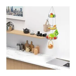 SimpleHouseware Cesta colgante para frutas color negro_4
