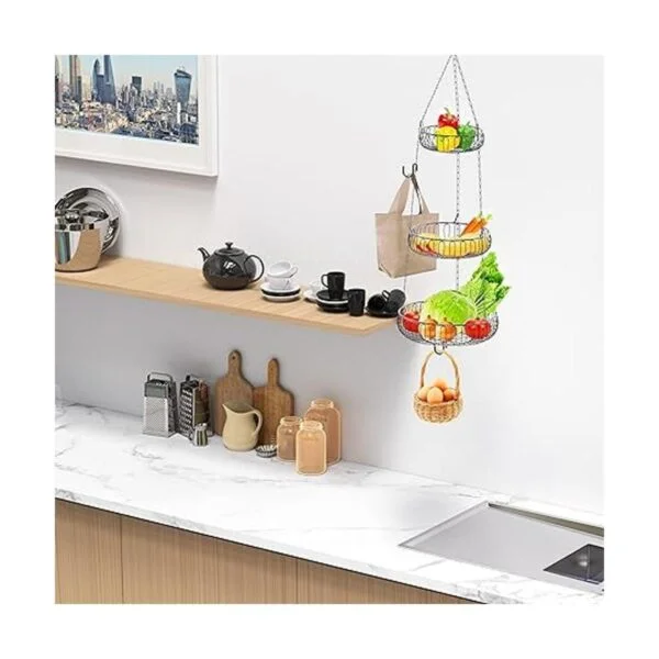 SimpleHouseware Cesta colgante para frutas color negro_4