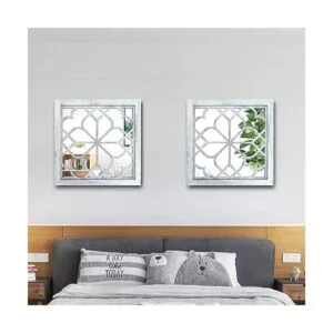 Wocred 2 espejos hexagonales de pared magnífico espejo_5