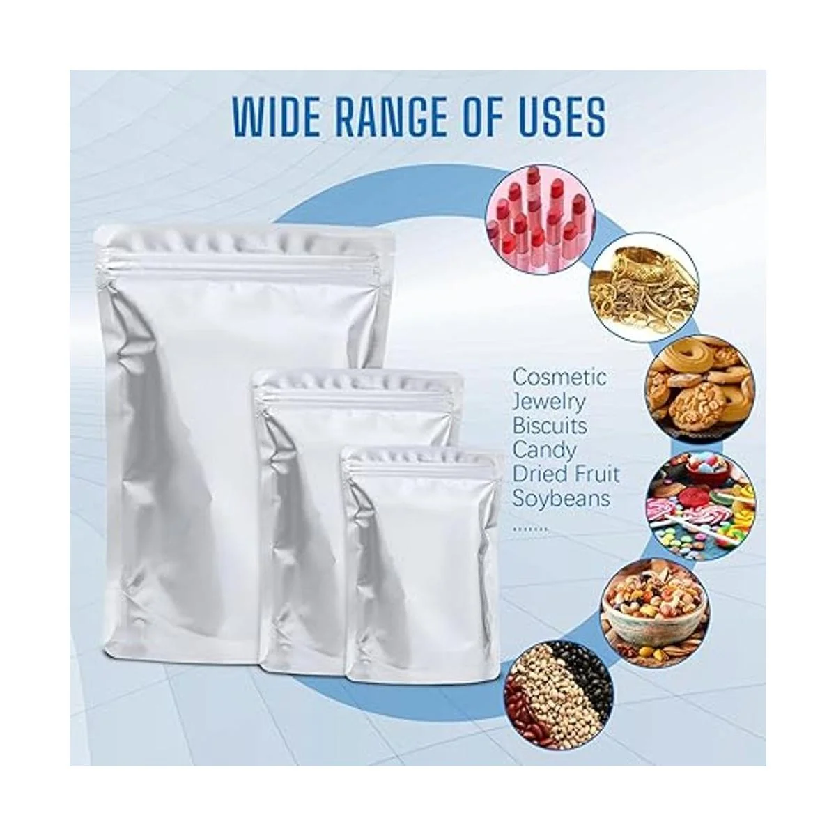 Paquete de 100 bolsas de Mylar para almacenamiento de_7