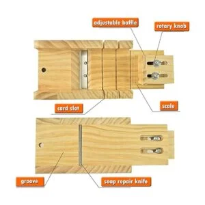 Artcome Juego de cortador de jabón de madera ajustable con_4