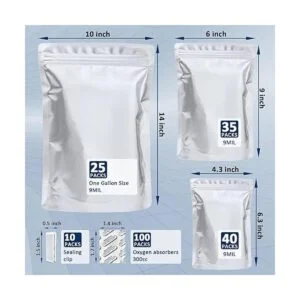 Paquete de 100 bolsas de Mylar para almacenamiento de_2