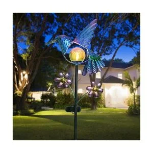 Afirst Lámparas solares decorativas con poste para el_5