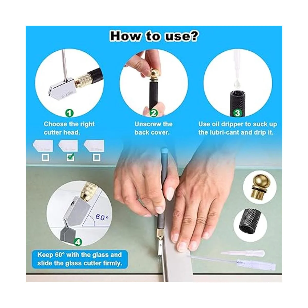 Glarks Juego de 4 alicates de cristal resistentes para_5