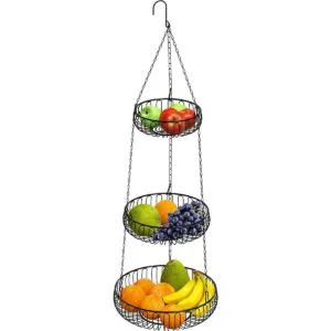 SimpleHouseware Cesta colgante para frutas color negro_5