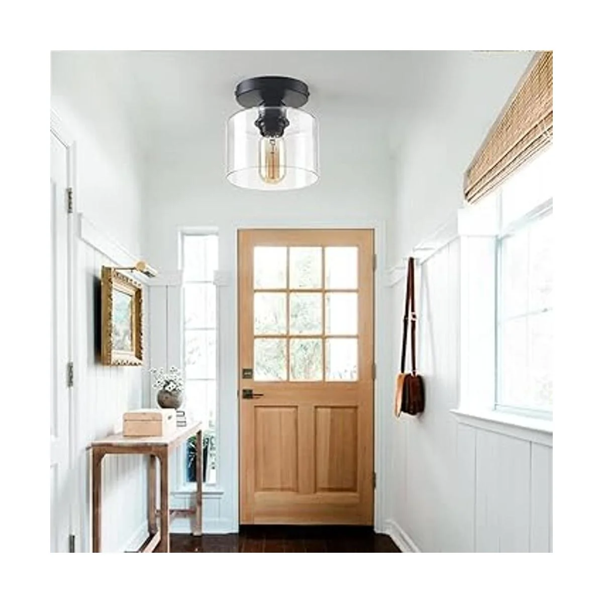 Deamakk Lámpara de techo moderna semiempotrada lámpara de_2