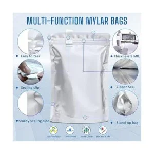 Paquete de 100 bolsas de Mylar para almacenamiento de_3