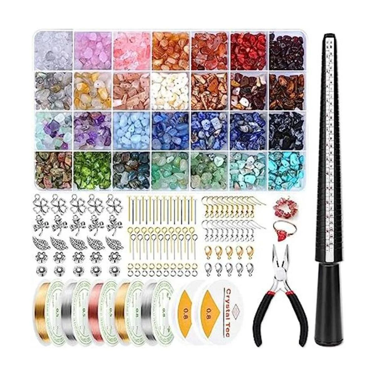 Kit de fabricación de anillos con cuentas de cristal_1