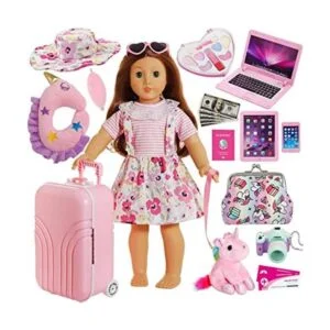 Windolls Juego de maleta de muñeca americana de 18_1