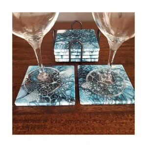 Juegos de posavasos de cerámica 12 posavasos cuadrados de_6