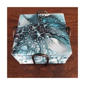 Juegos de posavasos de cerámica 12 posavasos cuadrados de_7