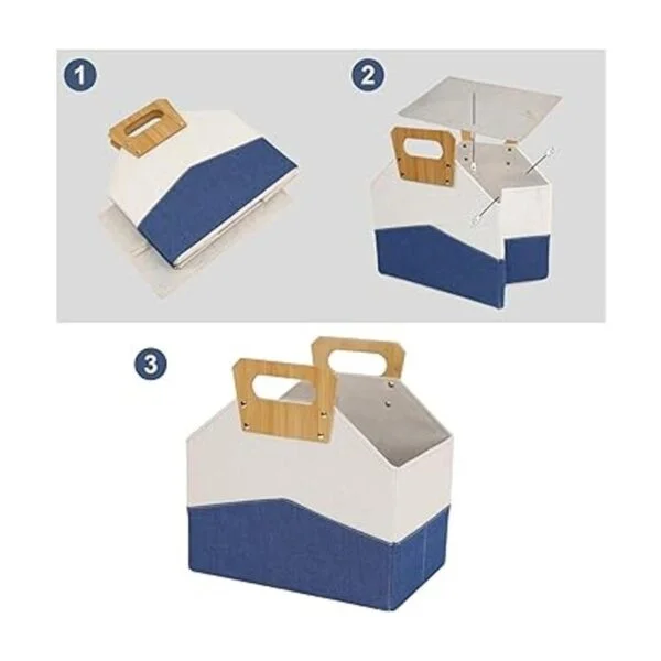 Soporte para revistas cesta de almacenamiento plegable_3
