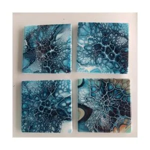 Juegos de posavasos de cerámica 12 posavasos cuadrados de_5