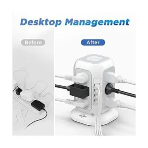 AiJoy Torre de regleta de alimentación protector de_5