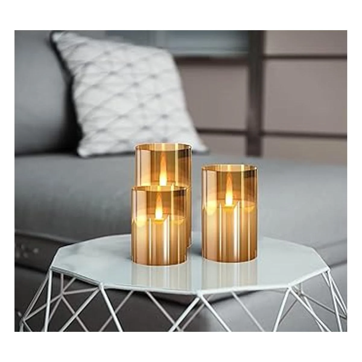 Velas LED sin llama de cristal con control remoto y_4